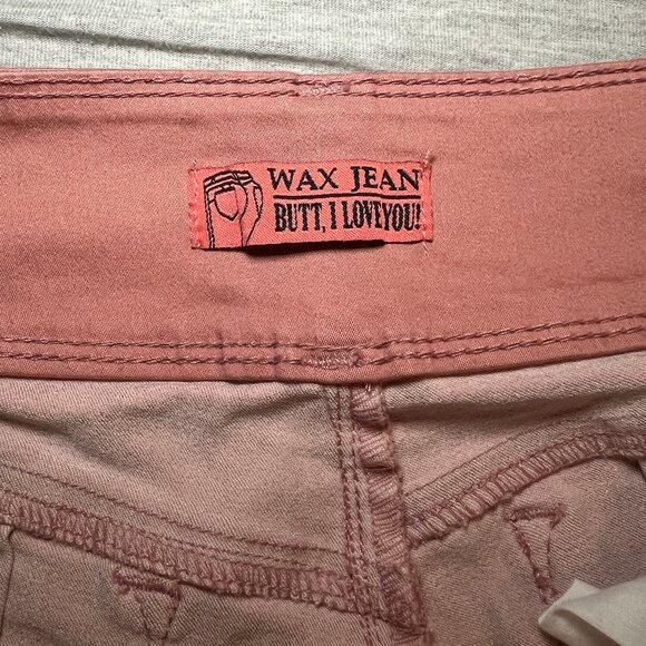 Wax Jeans Womens Butt, I Love You! 3 Button Stretch Tapered Leg Mauve Size 11 - Picture 3 of 3